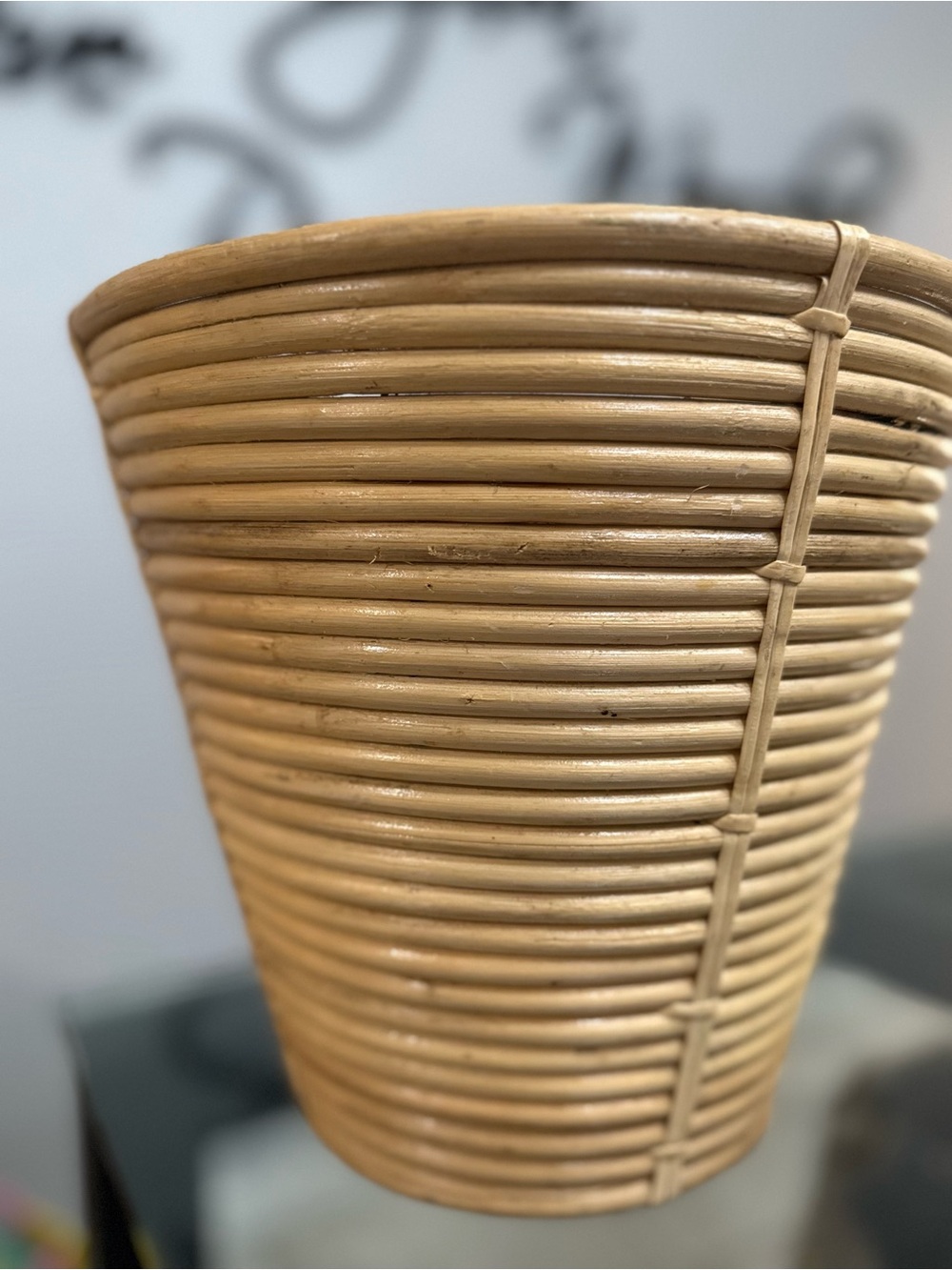 Woven Rattan Basket - Natural Tan